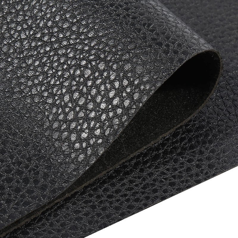 Butarfe Faux Leather Sheets 2 Yards 54"" x 72 ""Black Vinyl Fabric Upholstery 1.0mm Thick Soft PU Leather Synthetic Material by The Yard for Sofa Bags Chairs Car Seats DIY Sewing (Pebbled Pattern) - Image 2